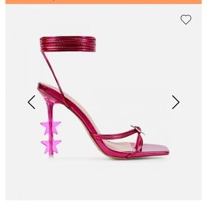 Simmi London Tasha Ghouri Starz Metallic Lace Up Star Heels
